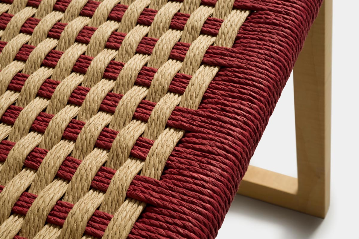 Sedia-Q-Lapavera-(13) Dettaglio della seduta della sedia in corda intrecciata vari colori Laquercia21 e lapavera
